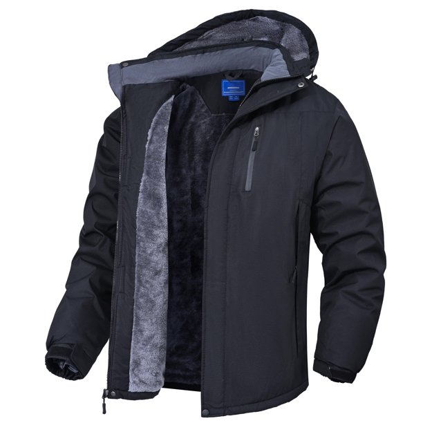 Abrigo Rapoo Invernal Impermeable con Forro Térmico de Lana Negro 3XL
