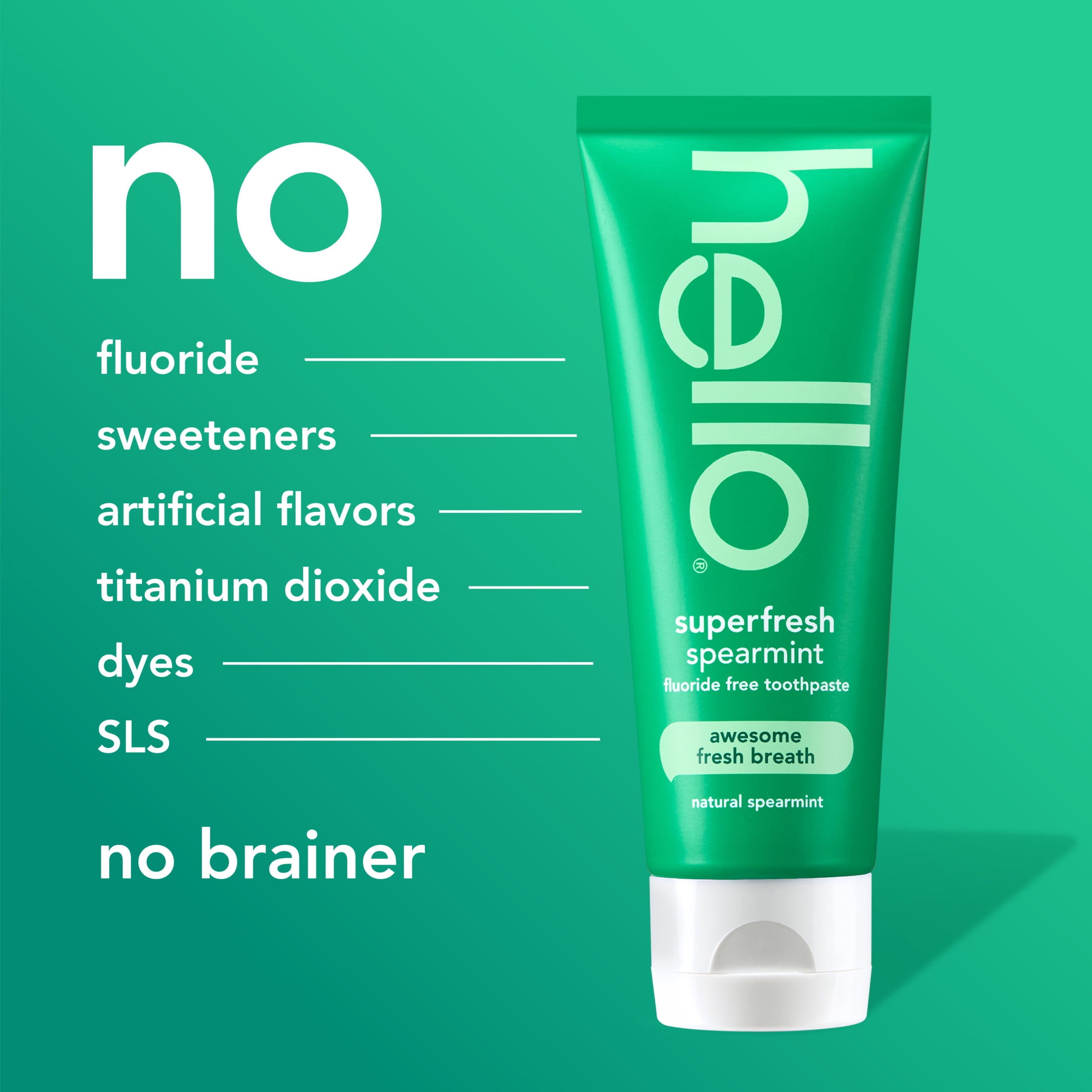 hello Superfresh Fluoride Free Toothpaste for Bad Breath, Natural Spearmint, 5 Oz