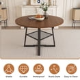 thumbnail image 6 of S-HOME Expandable Walnut Round Dining Table for 4-8 with Storage, 47 Inch Multi-Functional Kitchen Table Featuring Metal Frame and Thick Top, 6 of 15