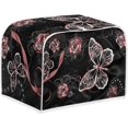 thumbnail image 3 of 2 Slice Toaster Dust Covers Long Slot Decorative Lotus Print Kitchen Bread Maker Covers Stain Resistant Appliance Cover, 3 of 8