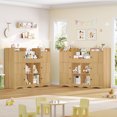 thumbnail image 2 of Hiphuta 55"In Kids Bookcase with Toy Storage Organizer, Wood Cube Bookcase Toy Chest of 8 Compartments & 6 Movable Bins, Bookshelf for Kids Bedroom, Natural, 2 of 7
