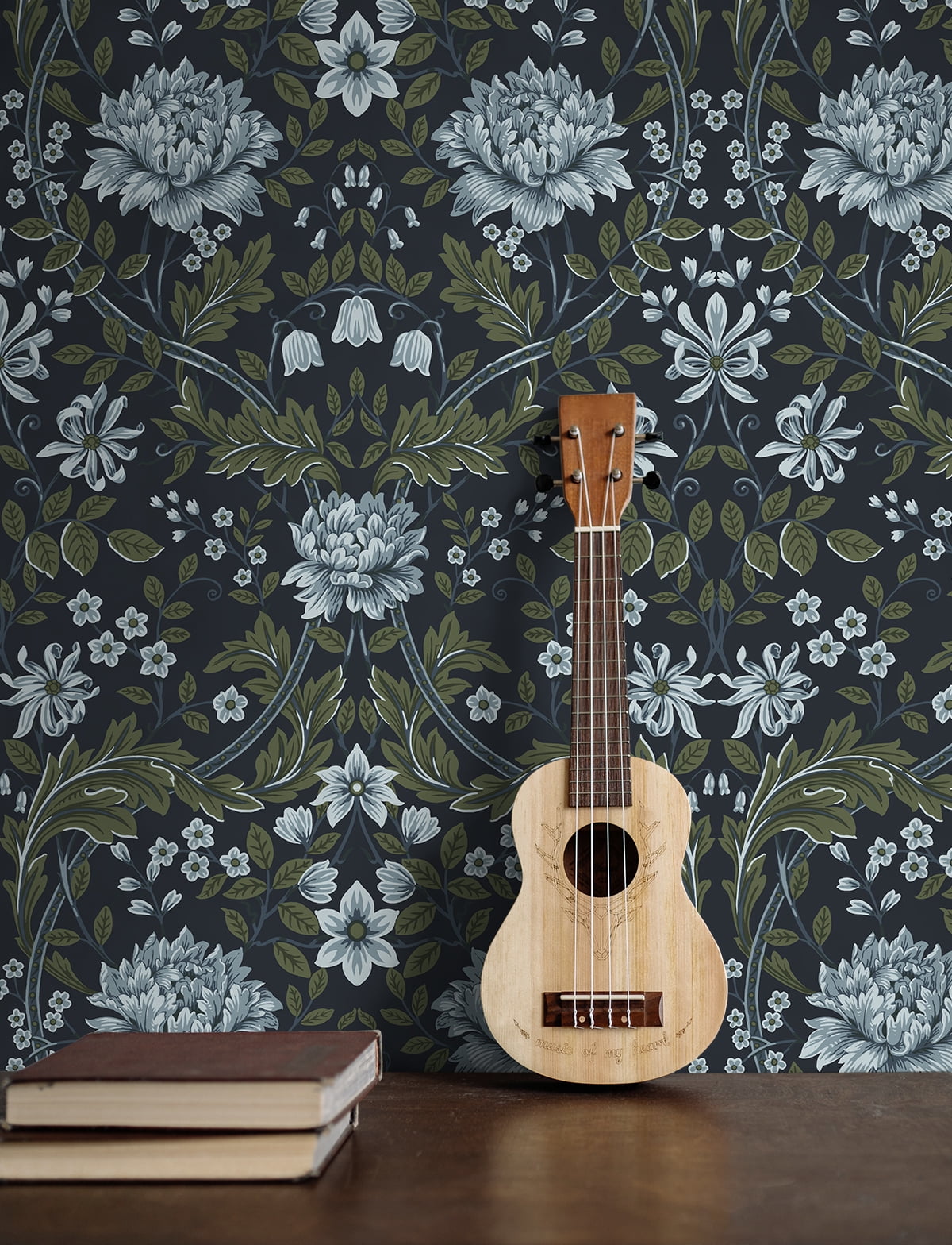 Nextwall Blue & Sage Honeysuckle Trail Peel And Stick Wallpaper - 20.9 in. W x 18 ft. L Roll