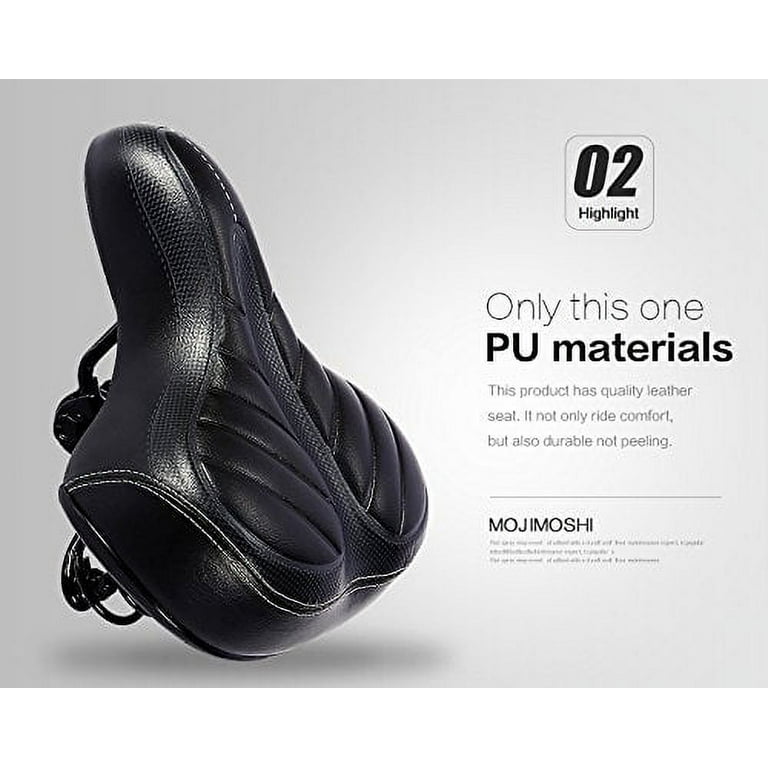 Qiilu Bicycle Saddle Seat Comfort Padded Bike Seat Wide Big Bum