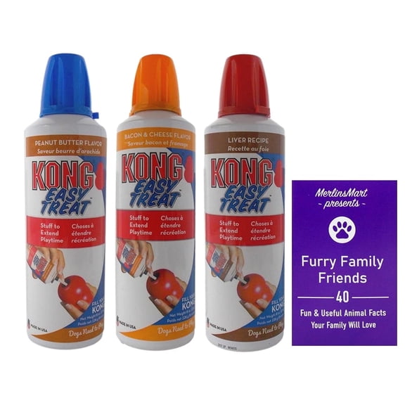 Easy Treat 3 Flavors (1) Each: Peanut Butter, Bacon Cheese, Liver | Kong | MerlinsMart Zine