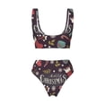 thumbnail image 5 of Daiia Merry Christmas Women's Bikini Set Two Piece Swimsuit High Waisted Bikini Adjustable Straps Bikini Perfect for Beach, Pool, and Summer Vacation-Small, 5 of 9