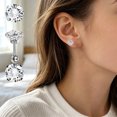 thumbnail image 6 of 1 Pair Stud Earrings for Women Cubic Zirconia Stainless Steel Hypoallergenic Medium Stud Earrings Non Tarnish Gift Jewelry by PALIFEUR, 6 of 7