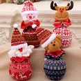 thumbnail image 2 of Paquete de 3 bolsas de regalo de Navidad bolsas de manzana con cordón, bolsas de almacenamiento de muñecos de muñeco de nieve de Papá Noel para fiesta de cumpleaños de Navidad B brillar Electrónica, 2 of 6