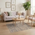 thumbnail image 3 of ODIKA 4'x6' Greige Modern Geometric Arches Washable Area Rug Contemporary Abstract Curved Motifs with Layered Stain Resistant, Low Pile, Easy Care for Dorm Room, Small Living, 3 of 7