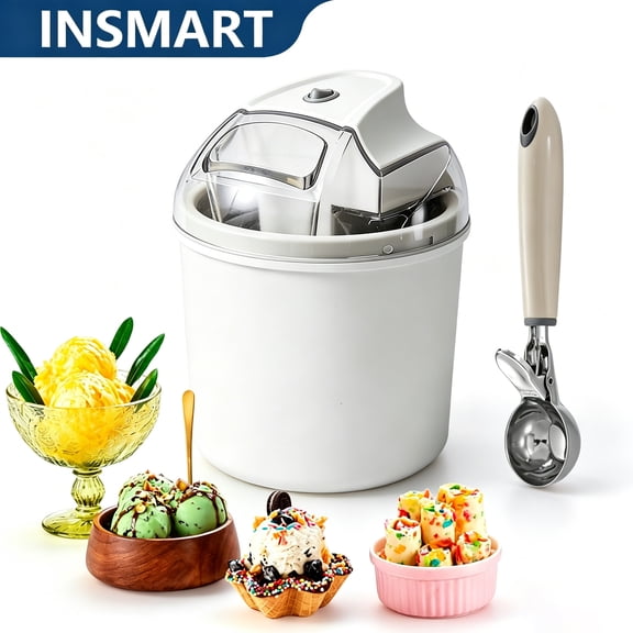 INSMART 1.5Qt Ice Cream Maker with Scoop, 20 Minute Homemade Ice Cream Machine with 360° Stirring & Surround Cooling, Ingredient Chute for Sorbet, Gelato, and Frozen Yogurt