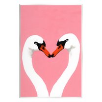 Stupell Industries Pink Swan Beaks Heart Shape Animals & Insects Painting Unframed Art Print Wall Art