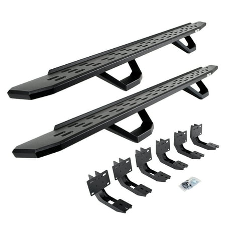 Go Rhino 6963068720PC RB30 Running Boards with Mounting Brackets, 2 Pairs Drop Steps Kit For Ram 19-24 1500 (Crew Cab Pickup)
