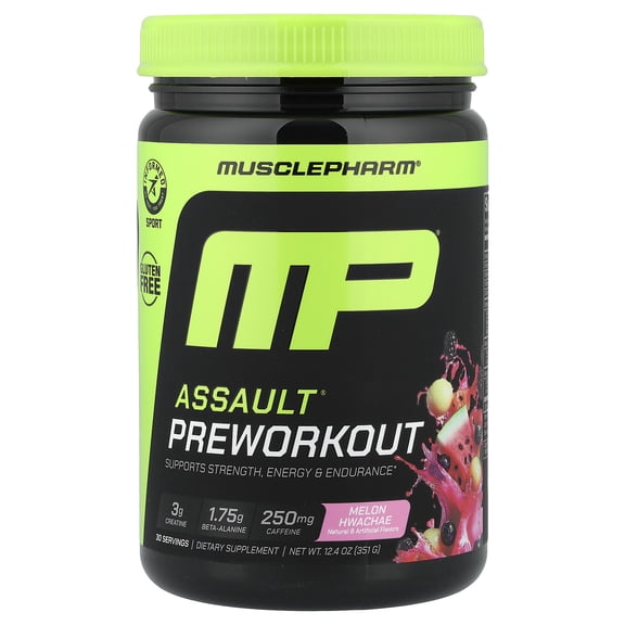 MusclePharm Assault Energy   Strength, Pre-Workout, Melon Hwachae, 12.4 oz (351 g)