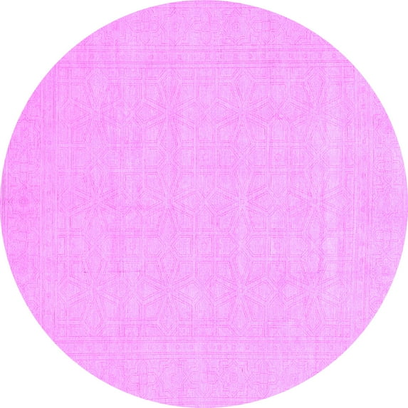 Ahgly Company Indoor Round Abstract Purple Modern Area Rugs, 4' Round
