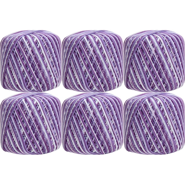 6 Ball Pack Threadart 100 Pure Cotton Multicolor Crochet Thread Size 3 Color 48