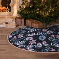 thumbnail image 4 of Salouo Love Butterflies Christmas Tree Skirt 48" Farmhouse Christmas Decorations Snowman Xmas Tree Skirt Tree Mat for Holiday Party Decor, 4 of 8