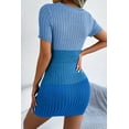 thumbnail image 6 of KRE Prime Women Color Block Cutout Short Sleeve Sweater Dress, 6 of 9