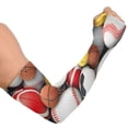 thumbnail image 2 of ALAZA Footballs Baseballs UV Sun Protection Arm Sleeves UPF 50+ Compression Cooling Sleeve 1 Pair, 2 of 7