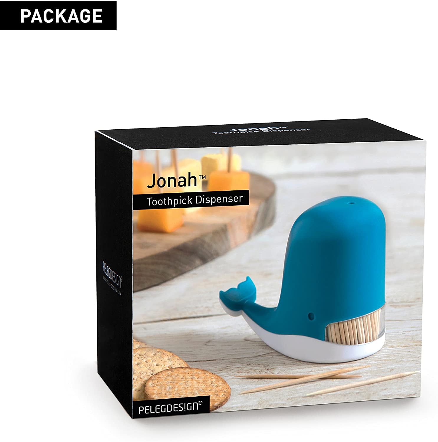 PELEG DESIGN Jonah Toothpick Dispenser Whale Toothpick Dispenser Funny Portable Plastic Toothpick Holder