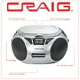 thumbnail image 2 of Craig Bluetooth CD/Radio Boombox, Silver, CD6925BT, 2 of 7