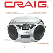 Craig Bluetooth CD/Radio Boombox, Silver, CD6925BT