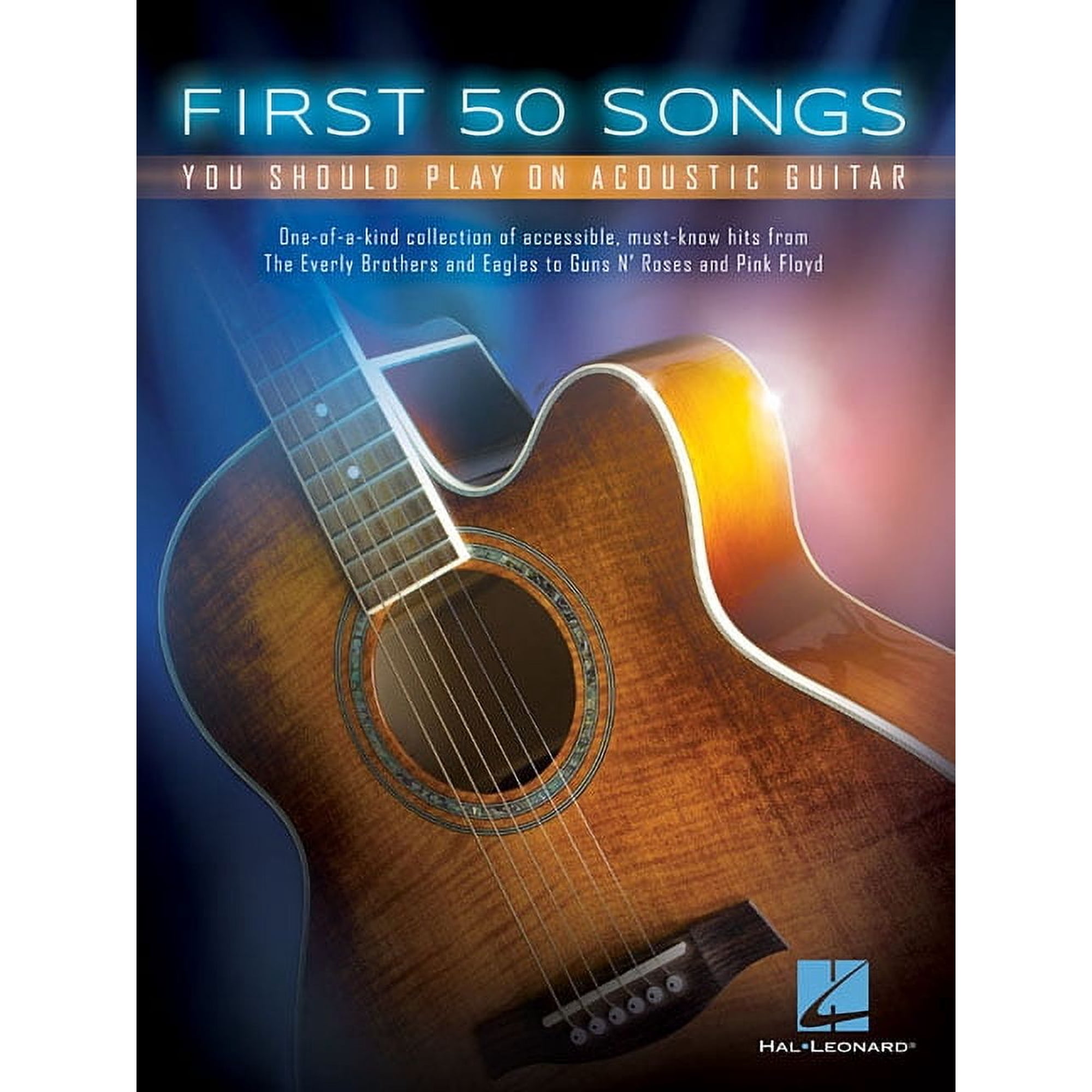 First 50 Songs You Should Play on Acoustic Guitar Songbook for Beginners Easy Guitar Tab with Chords and Lyrics Sheet Mu, (Paperback)