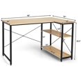 LShaped Computer Desk with Reversible Shelves 48 Inch Corner Computer