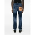thumbnail image 4 of Dsquared2 Slim Fit Distressed Blue Denim Jeans With Paint Splatters (Men's), 4 of 5