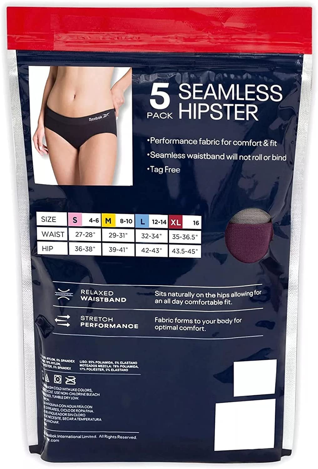 Reebok Women's Underwear – Seamless Microfiber Bikini Panties (6 Pack),  Black/Light Grey/Black, Small : : Clothing, Shoes & Accessories
