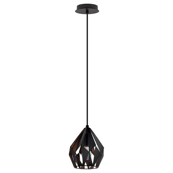 Eglo Lighting - Carlton 3 - One Light Geometric Pendant-Matte Black/Copper