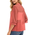 thumbnail image 6 of jjayotai Womens Summer Thin Cardigan 3/4 Sleeve Sheer Shrugs Trendy Open Front Loose Lightweight Cropped Cardigans, 6 of 6