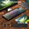 thumbnail image 4 of ZIYOU LANG K100 Wireless Gaming Keyboard, 99-Key 90% Layout, Tri-Mode Bluetooth/2.4GHz/USB-C Wired, RGB Backlit, Control Knob, Number Pad, PC/Mac/Xbox/PS Compatible, Gray Creamy, 4 of 10