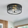 thumbnail image 2 of Aiwen 2-Light Matte Black Ceiling Lamp Rustic Industrial Farmhouse Light Fixture, 2 of 10