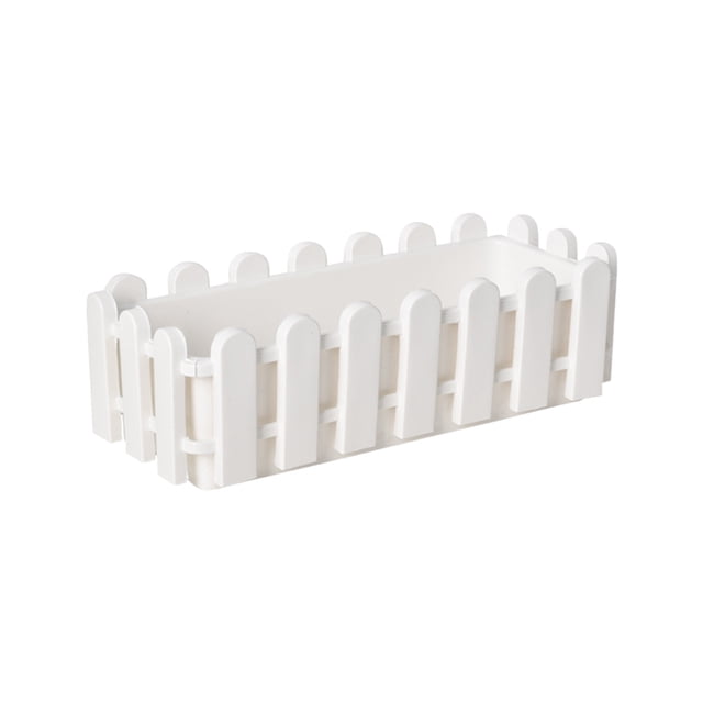 Fareti Pots with Fence,Rectangular Plastic Fence Flower Pot Flower Container, Planter Boxes Outdoor Thickened Plastic for Vegetables Succulents, Gardening Accessories Indoor