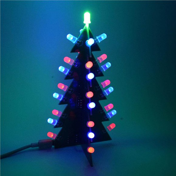Maoww Kit d'Apprentissage Assemblage Électronique Arbre de Noël LED 3D Clignotant Lumières Arbre de Noël pour Enfants Adolescents Cadeau Fête à la Maison