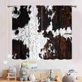 thumbnail image 2 of Cow Print Curtains, Rustic Brown Cowhide Cow Printed Pattern Farmhouse Western Curtains for Bedroom Living Room Kitchen Highland Cow Skin Fur Window Treatments Drapes 2 Panel, 84"x63" Inch, 2 of 5