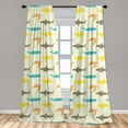 thumbnail image 5 of Ambesonne Animal Curtains, Whale Shark and Turtle, Pair of 28"x63", Ivory Taupe Peach, 5 of 5