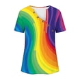 thumbnail image 5 of Busydd Womens Tops Summer V Neck Short Sleeve T-Shirts Tie Dye LGBT Pride Shirts Casual Loose Button Equality Blouses Fashion Funny Graphic Tee Tops Plus Size Tops for Women S-5XL, 5 of 5