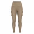 thumbnail image 5 of VBVC Women's High Waist Denim Look Yoga Leggings,Tummy Control Butt Lifting Workout Trousers For Women,Ladies Slim Stretchy Cargo Pants with Pockets,Khaki,S-2XL, 5 of 10