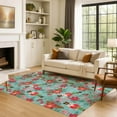 thumbnail image 7 of Addison Rugs Mayfield Premium Machine Washable Transitional Holiday Nutcracker Teal Rectangle Rug, 10' x 14', 7 of 7