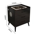 thumbnail image 3 of Nightstand LED Bedside Table With Bluetooth Speaker And Wireless Charger - 3 Drawer Side Table - Black, 3 of 4