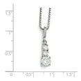 thumbnail image 3 of SS Rhodium-Plated CZ Brilliant Embers 3 Stone Necklace in Sterling Silver, 3 of 3