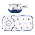 thumbnail image 1 of 1 Set of Ceramic Bowl Plate Home Tableware Set Dinner Bowl Ceramic Plate (Blue), 1 of 9