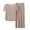 Khaki, variant on Women's 2 Piece Lounge Set Thin Short Sleeve Ice Silk Pajama Wide Leg Comfy Sleepwear Tracksuit 2025 Trendy