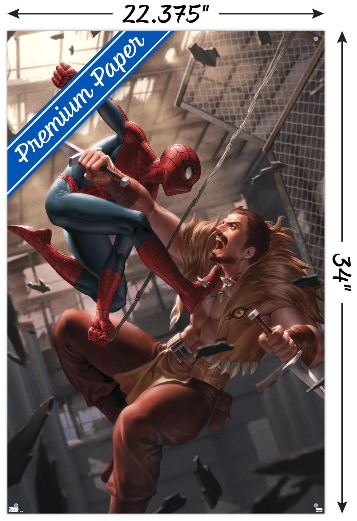 Marvel Comics - Spider-Man - Battle with Kraven Wall Poster with Push Pins, 22.375" x 34"