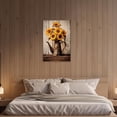 thumbnail image 3 of ZHONGYUTONG Farmhouse Canvas Rustic Sunflowers Wall Art Country Flowers Picture Vintage Floral Vase Painting for Bathroom Decor Framed (28.00" x 42.00"), 3 of 5
