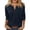 Navy, variant on Womens 3/4 Sleeve Henley Tops Lightweight Classic Button Down Blouses Dressy Casual Summer Work Fashion Outfits