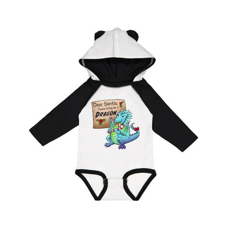

Inktastic Dear Santa Please Bring Me a Dragon- Christmas wish Gift Baby Boy or Baby Girl Long Sleeve Bodysuit