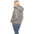 thumbnail image 3 of White Mark Women's Long Sleeve Zip Hooded Puffer Jacket with Pockets, 3 of 5