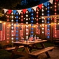 thumbnail image 6 of 4th of July Decorations - Patriotic Star Streamers Banner Garland Glitter,Adjustable Light Mode and with Remote Control for Independence Day,Veterans Day,Memorial Day(9.84 Ft), 6 of 8