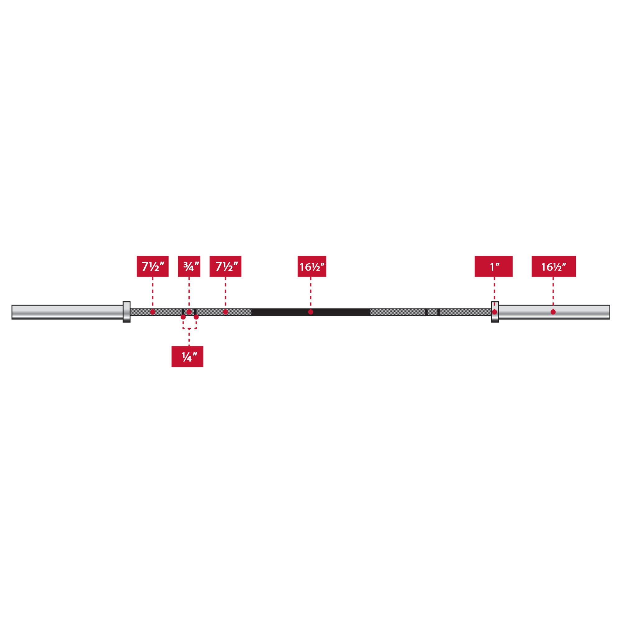 XMARK VOODOO 7' Olympic Bar, Chrome with Black Manganese Phosphate Shaft, 28 mm Grip